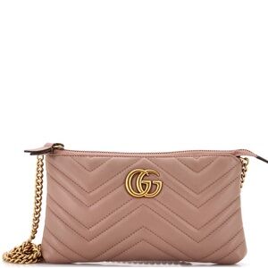 Gucci Pink Quilted Bag with Gold Accents
